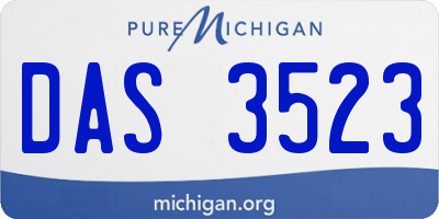 MI license plate DAS3523