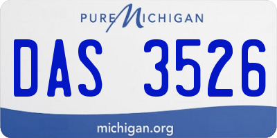 MI license plate DAS3526