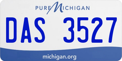 MI license plate DAS3527
