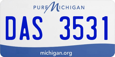 MI license plate DAS3531