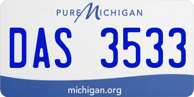 MI license plate DAS3533