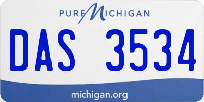 MI license plate DAS3534