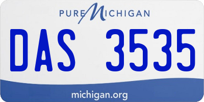 MI license plate DAS3535