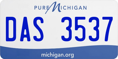 MI license plate DAS3537