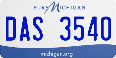 MI license plate DAS3540