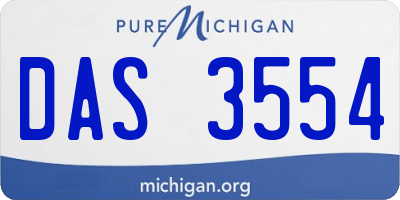 MI license plate DAS3554
