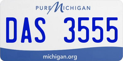 MI license plate DAS3555