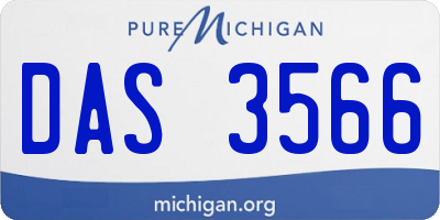 MI license plate DAS3566