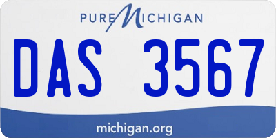 MI license plate DAS3567