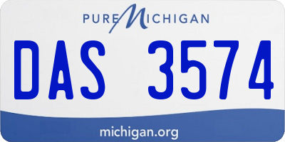 MI license plate DAS3574