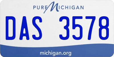 MI license plate DAS3578