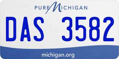 MI license plate DAS3582