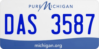 MI license plate DAS3587