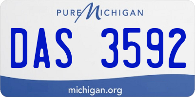 MI license plate DAS3592