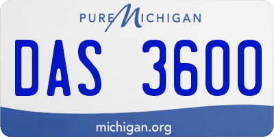 MI license plate DAS3600