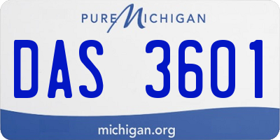 MI license plate DAS3601