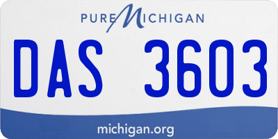 MI license plate DAS3603
