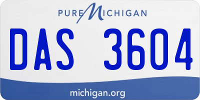 MI license plate DAS3604