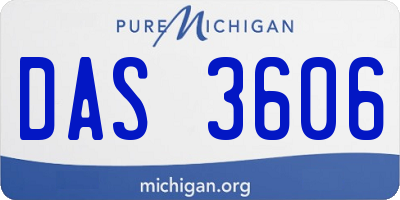 MI license plate DAS3606