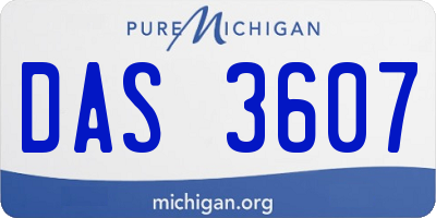 MI license plate DAS3607