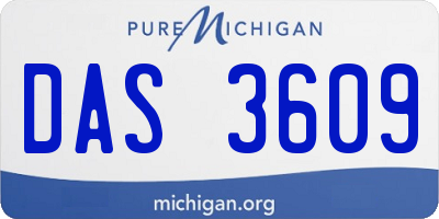 MI license plate DAS3609
