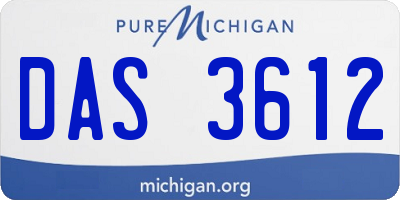 MI license plate DAS3612