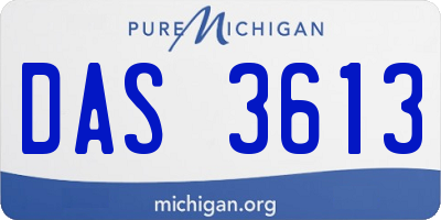 MI license plate DAS3613