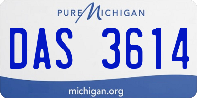 MI license plate DAS3614