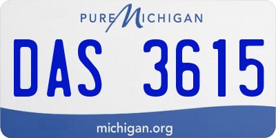 MI license plate DAS3615