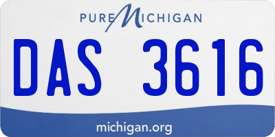 MI license plate DAS3616