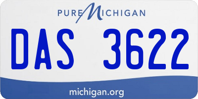 MI license plate DAS3622