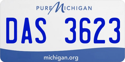 MI license plate DAS3623