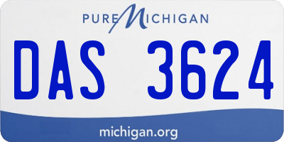 MI license plate DAS3624
