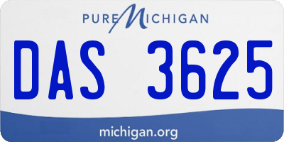 MI license plate DAS3625