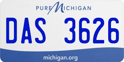 MI license plate DAS3626