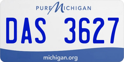 MI license plate DAS3627