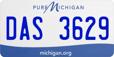 MI license plate DAS3629