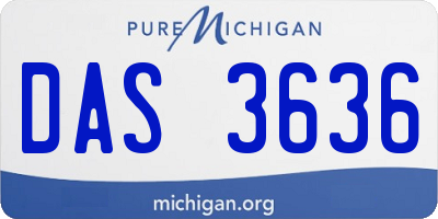 MI license plate DAS3636