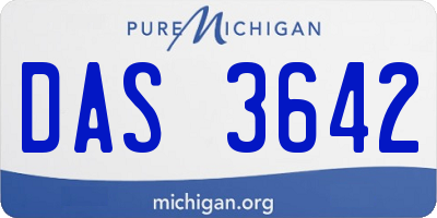 MI license plate DAS3642