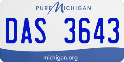 MI license plate DAS3643