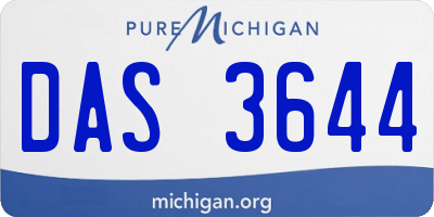 MI license plate DAS3644