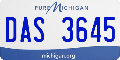 MI license plate DAS3645