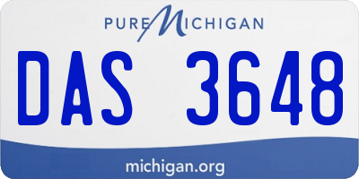 MI license plate DAS3648