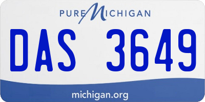 MI license plate DAS3649