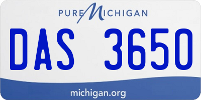 MI license plate DAS3650