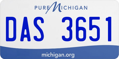 MI license plate DAS3651