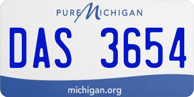 MI license plate DAS3654