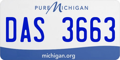 MI license plate DAS3663