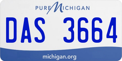 MI license plate DAS3664