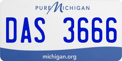 MI license plate DAS3666